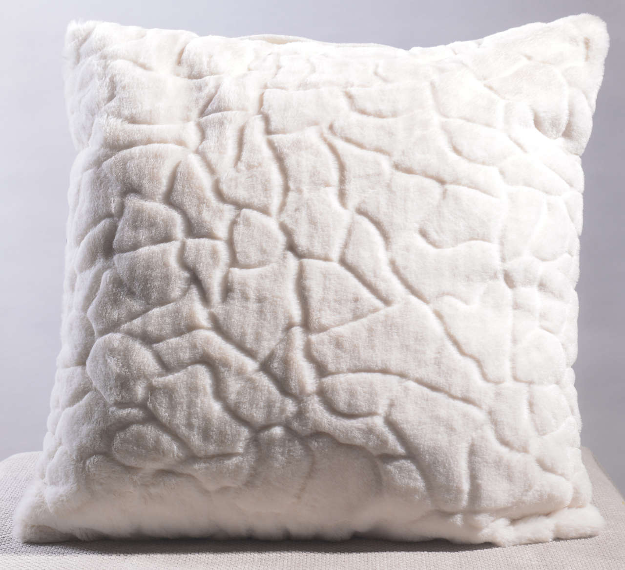 Rabbit Fur Carved Cushion #CC0124