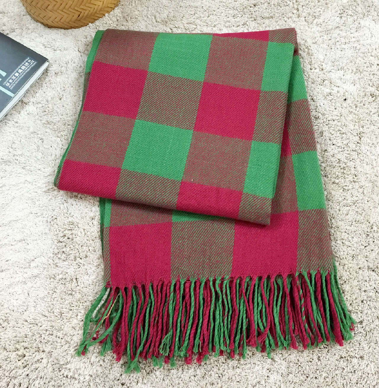 Acrylic Plaid Shawl #SH0102