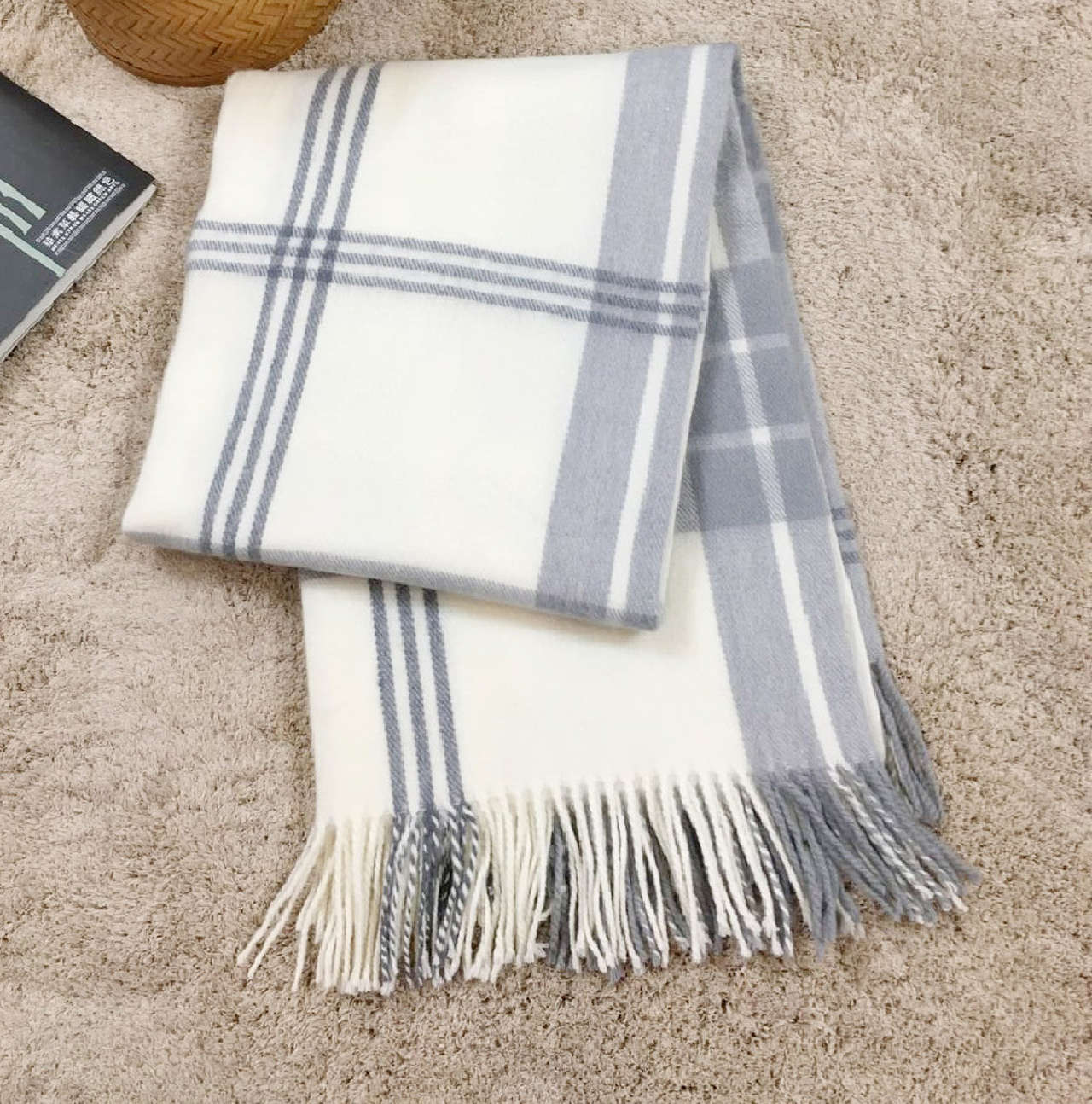 Acrylic Plaid Shawl #SH0107