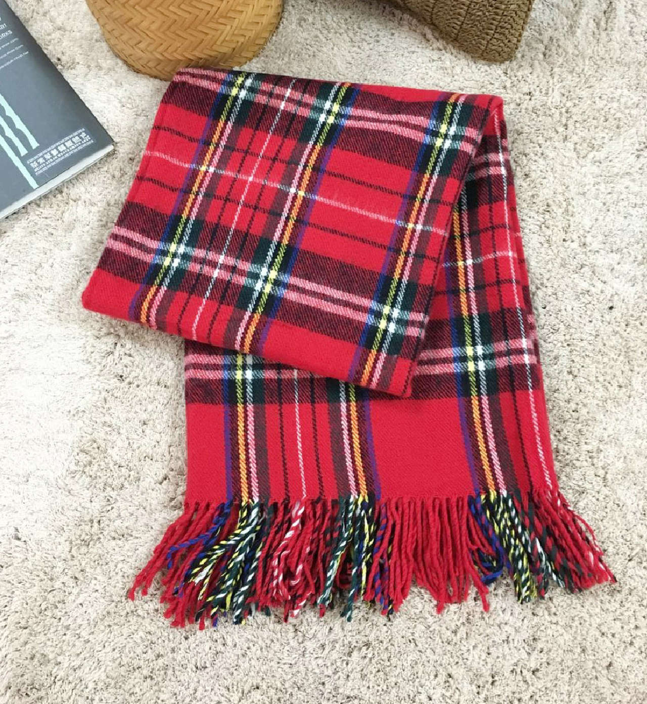 Acrylic Plaid Shawl #SH0112