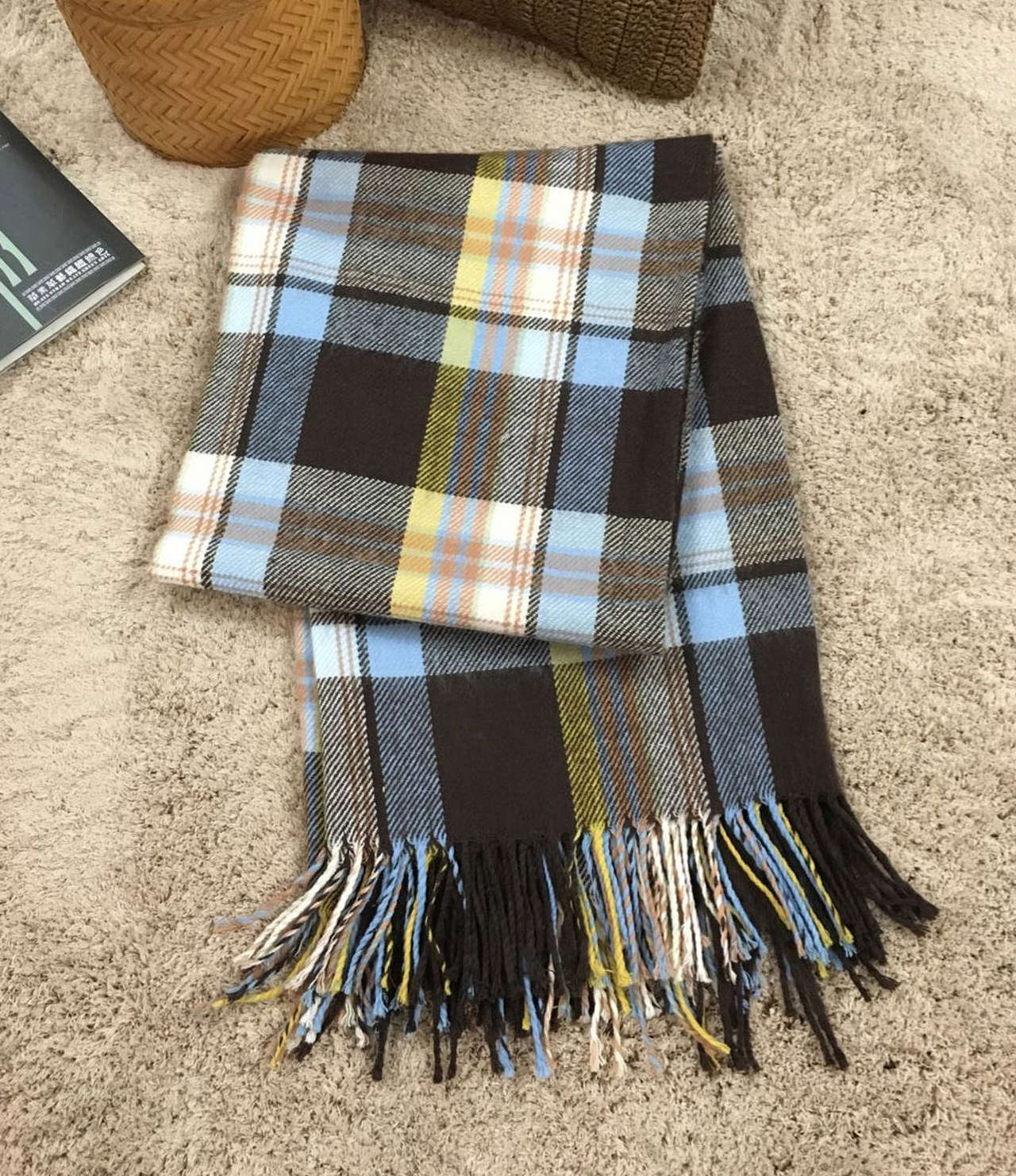 Acrylic Plaid Shawl #SH0115