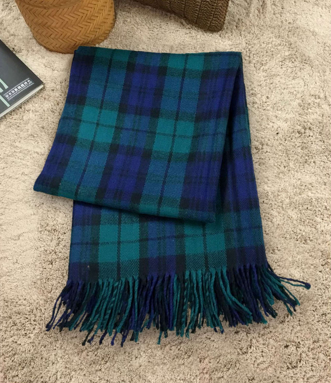 Acrylic Plaid Shawl #SH0121