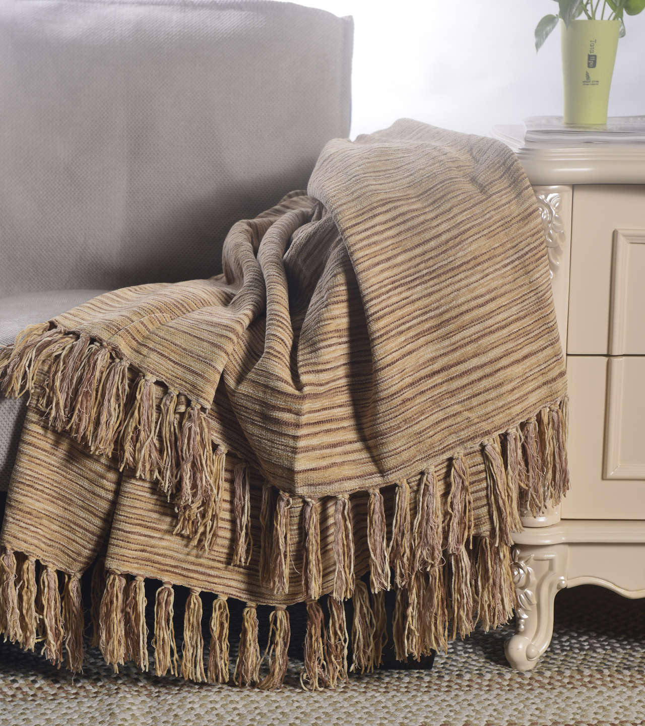 Acrylic Interwoven Stripes Throw #SH0795