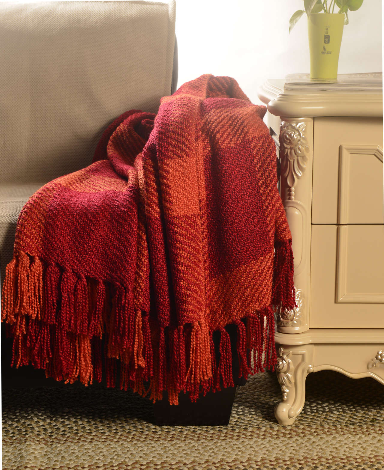 Acrylic Plaid Throw #SH0851