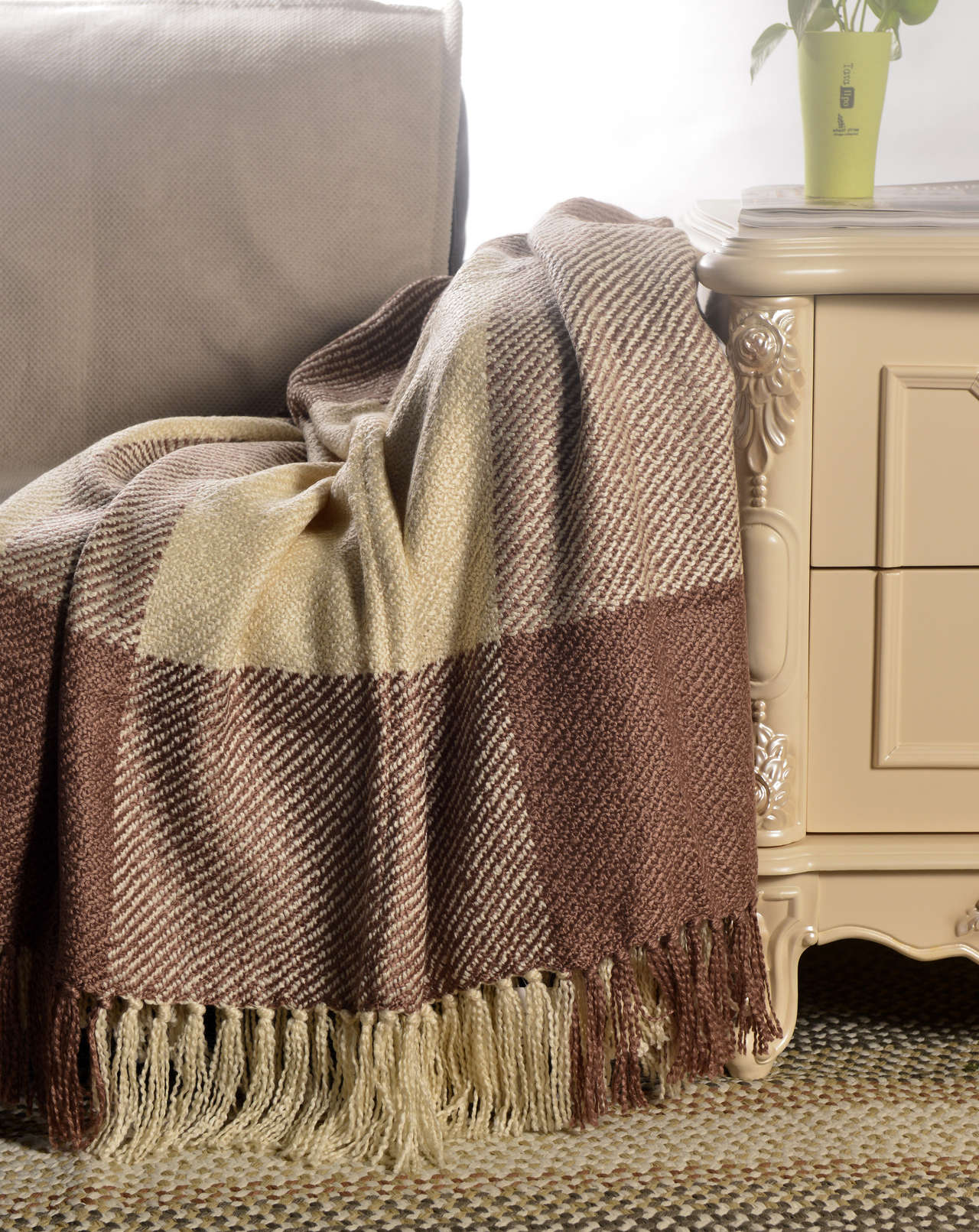 Acrylic Plaid Throw #SH0852