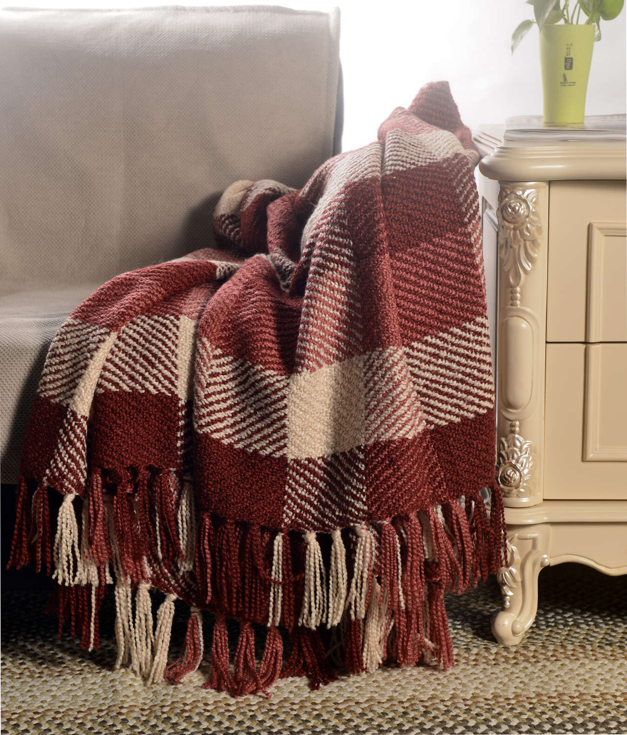 Acrylic Plaid Throw #SH0853