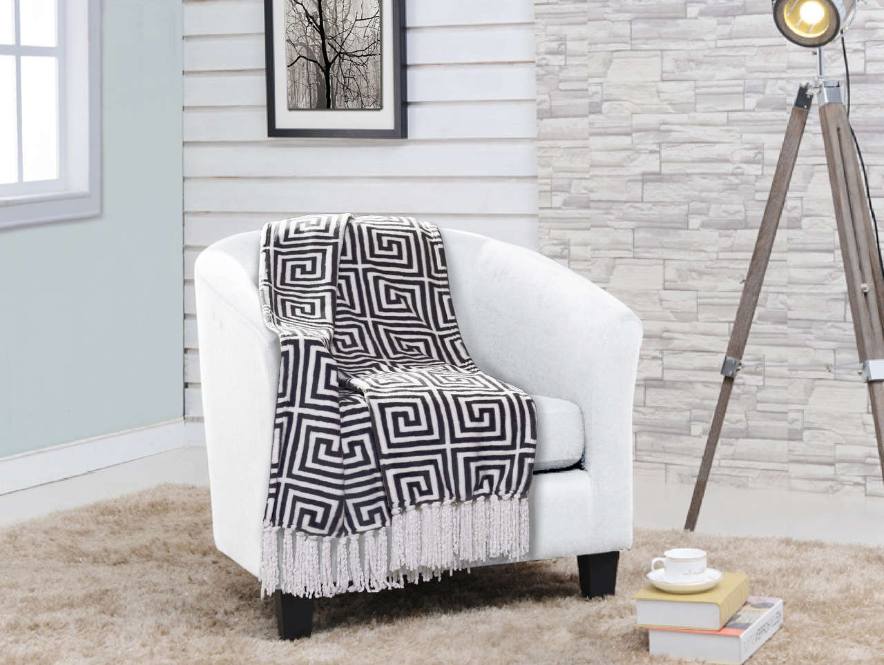 Printed Flannel Throw #SH1503