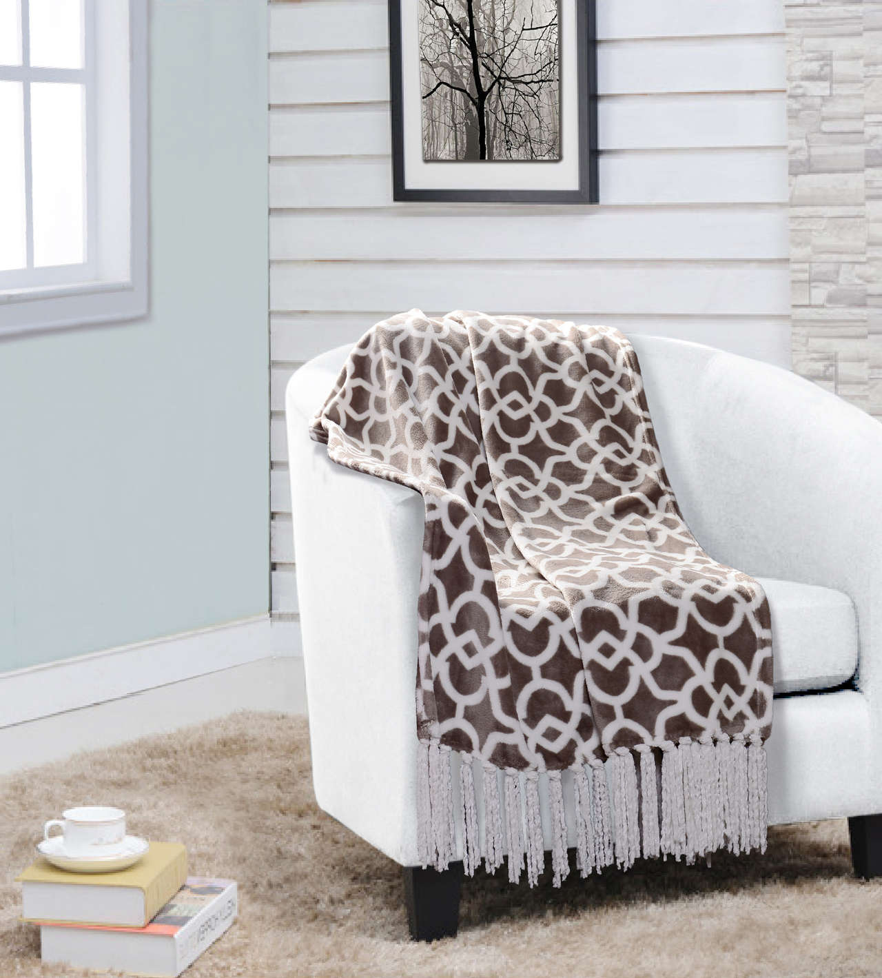 Printed Flannel Throw #SH1505
