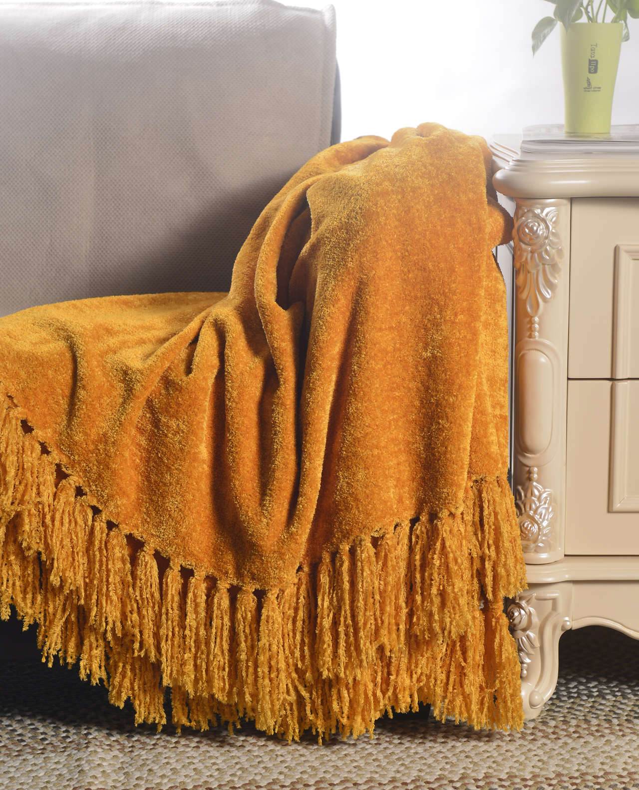 Feather Yarn Throw #SH1280
