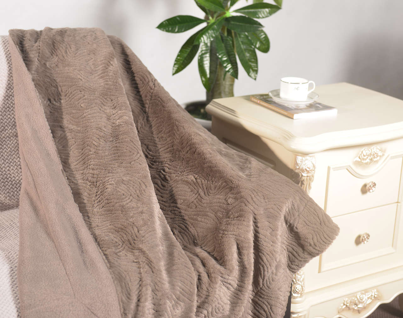 Jacquard Rabbit Fur Blanket #BL0126