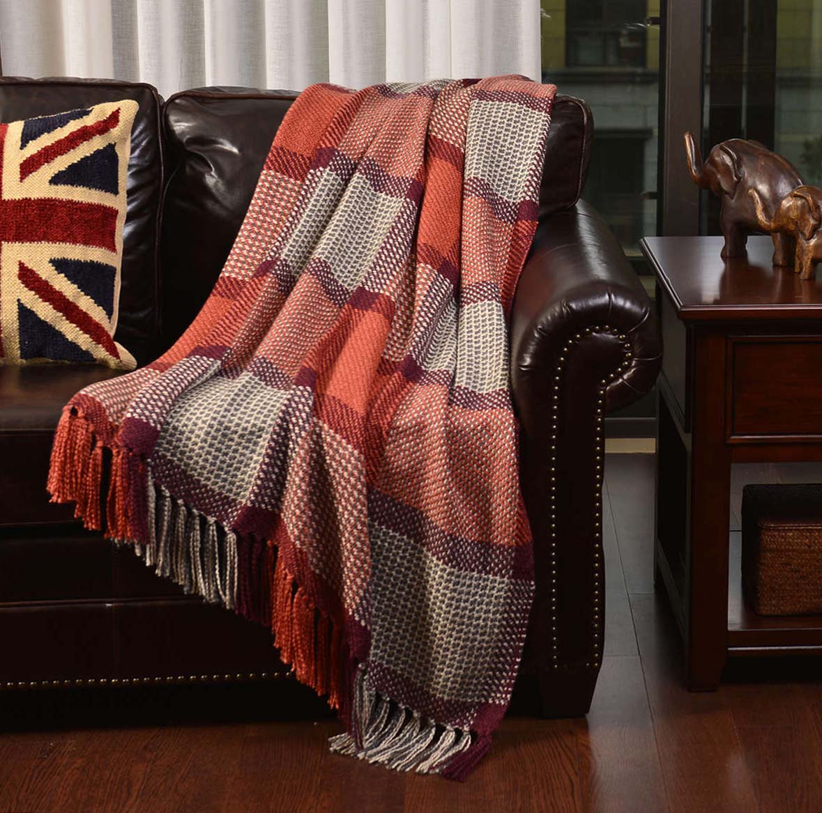 Acrylic Plaid Shawl #SH0128