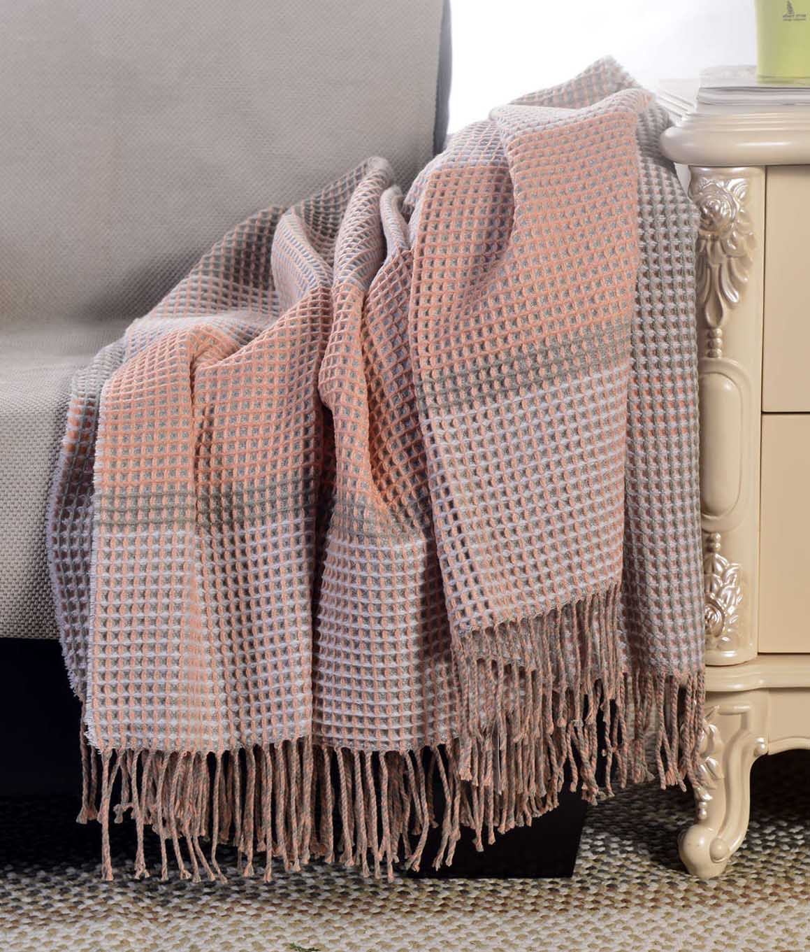 Waffle Acrylic Plaid Shawl #SH0280