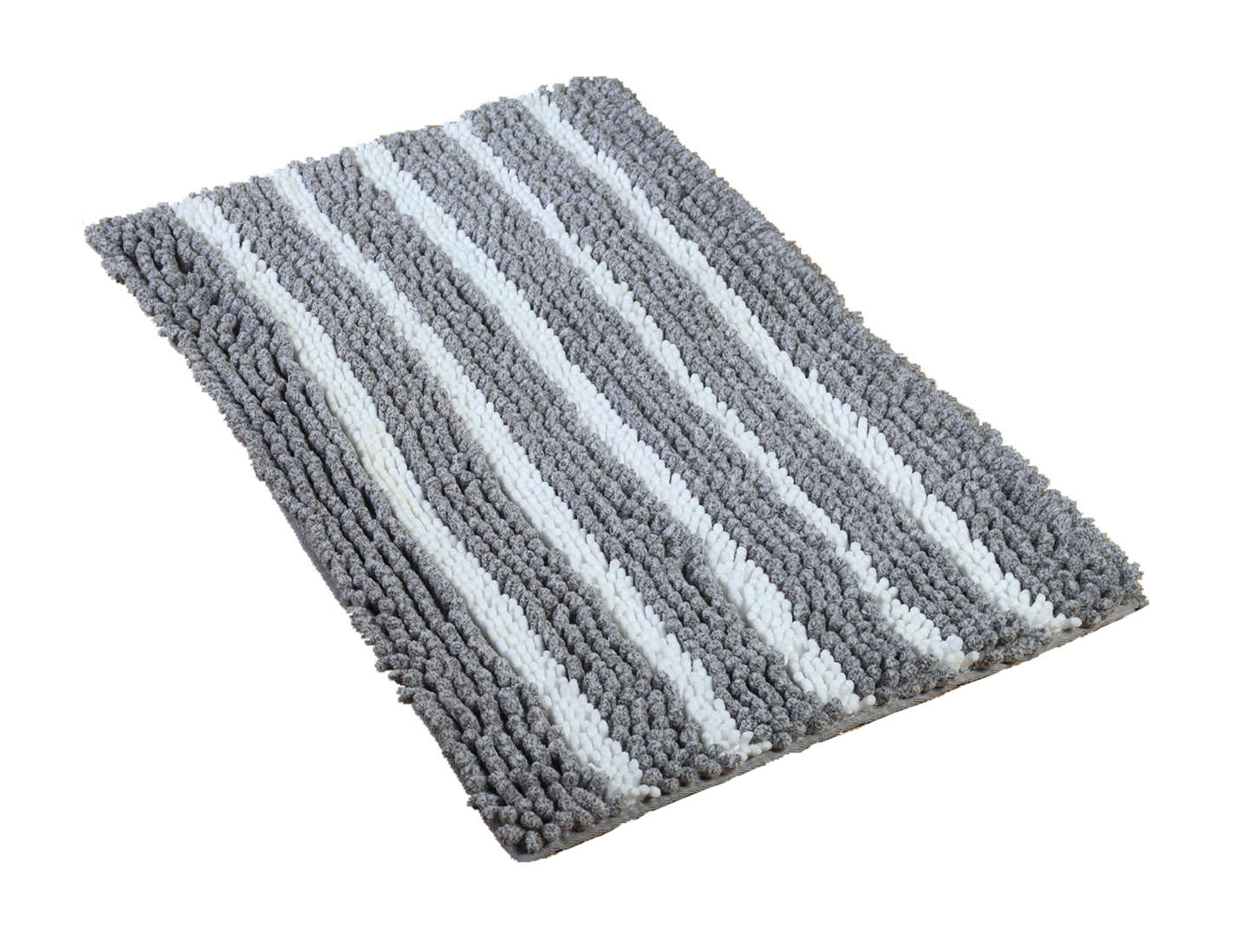 Cationic Chenille Striped Bath Mat With Hotmelt Backing  #BM0039