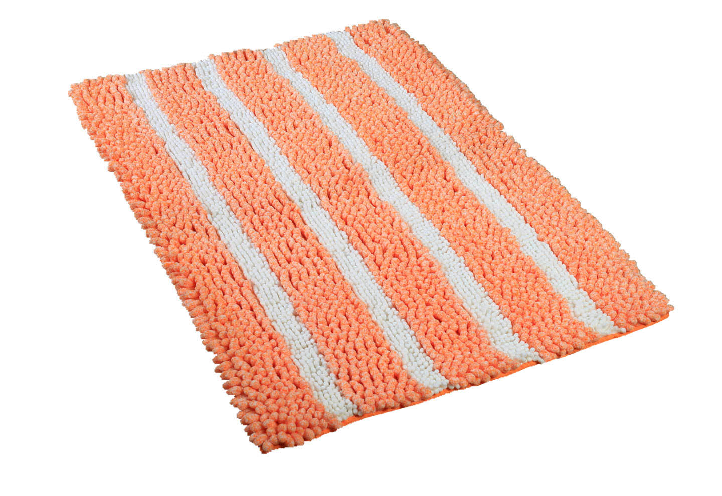 Cationic Chenille Striped Bath Mat With Hotmelt Backing  #BM0046