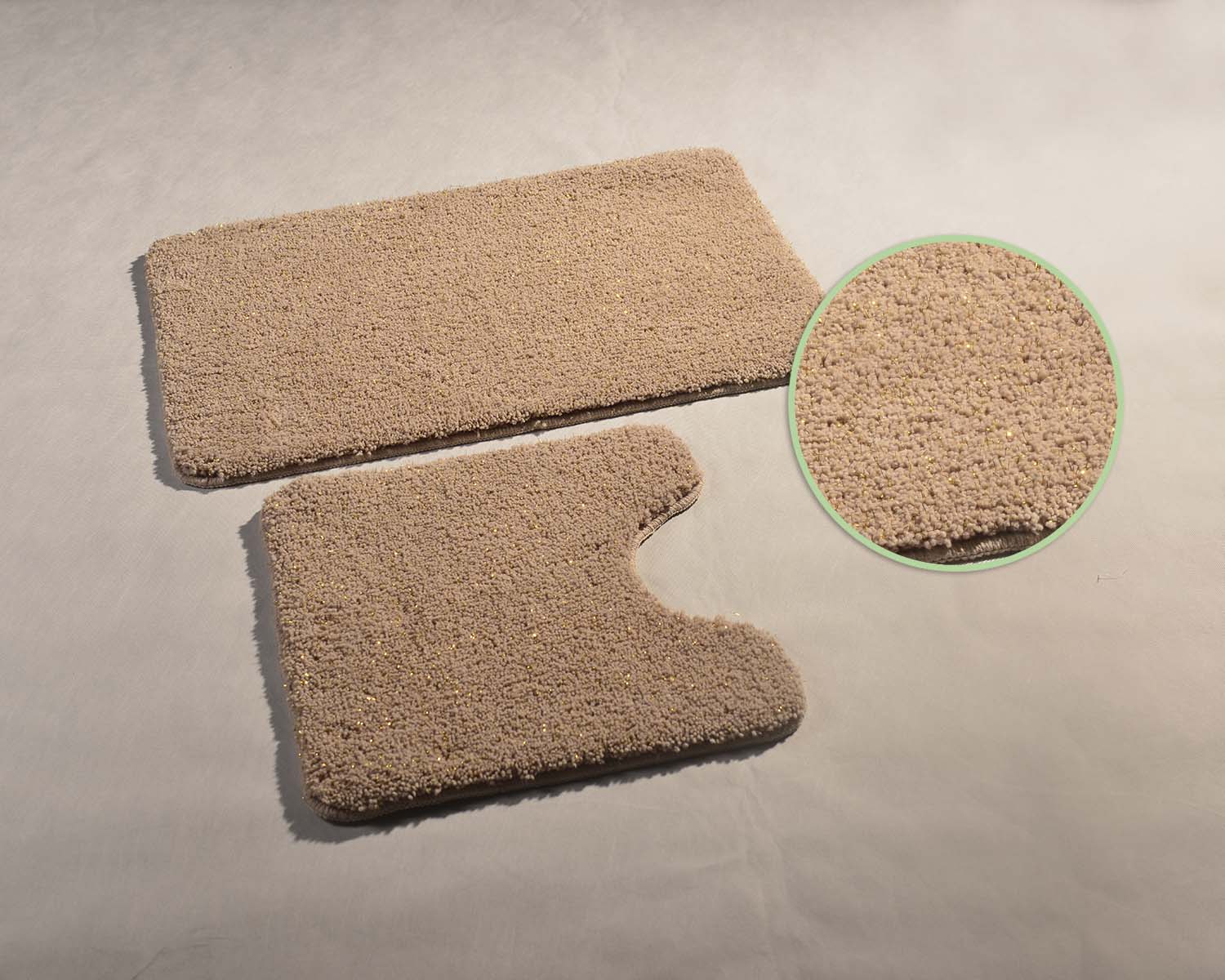 Microfiber Gold Silk Bathroom 2-Piece Set #BM0082