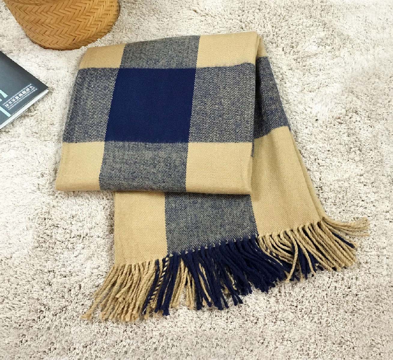 Acrylic Plaid Shawl #SH0100