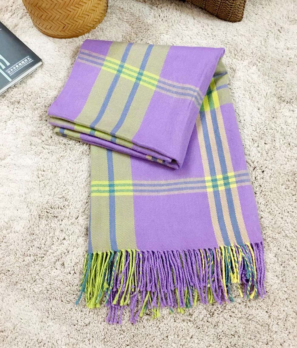 Acrylic Plaid Shawl #SH0105