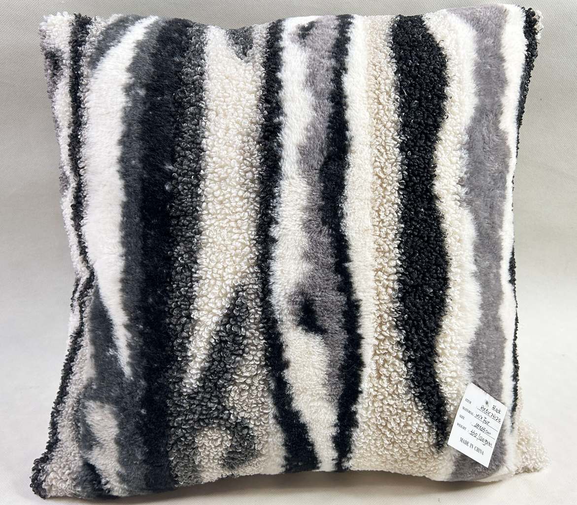 Mix Fur Jacquard Cushion