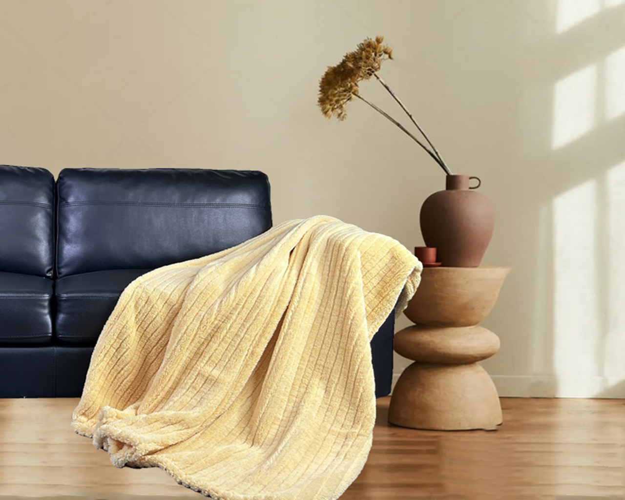 Stripe Sherpa Blanket